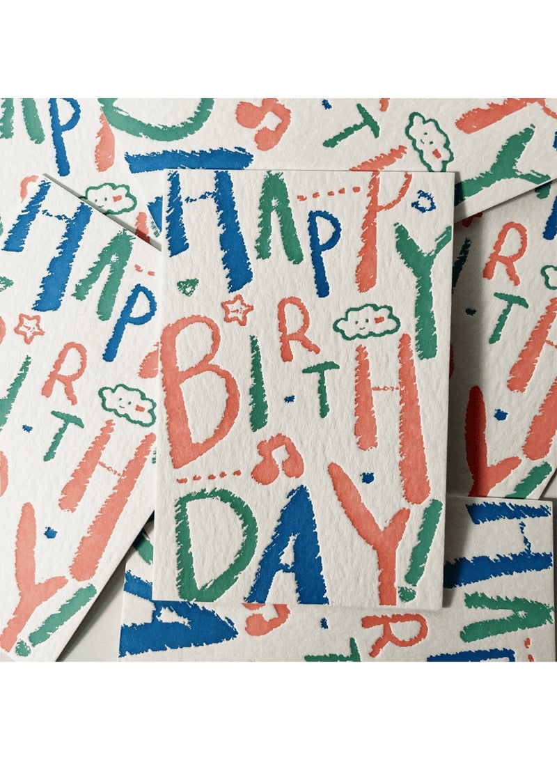 BenQuand Premium Embossed Birthday Card, 4'' x 6'', 450gsm Cotton Paper Unique Designs Happy Birthday Card With Envelope and Seal, Anniversary Card Gift for Boyfriend,Mum,Daddy - Image 3